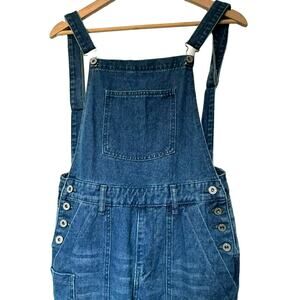 UMGEE Women's Denim Overalls Small Long‎ Distressed Blue Pockets Cottage Cowgirl